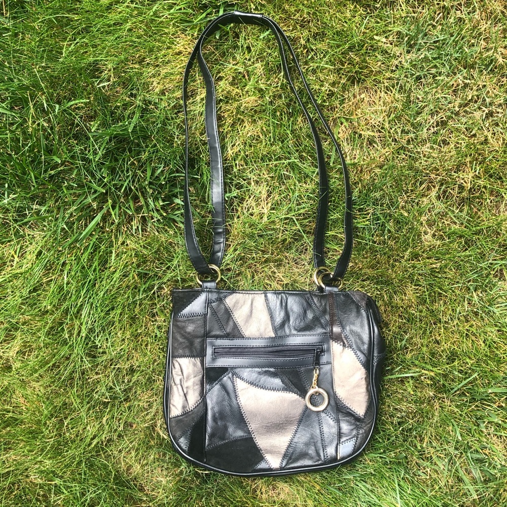 Vintage Leather Patchwork Purse - image 2